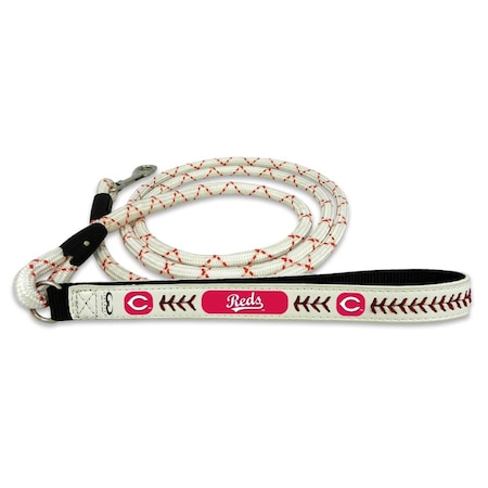 Caseys Cincinnati Reds Pet Leash Leather Chain Baseball Size Medium 4421405582